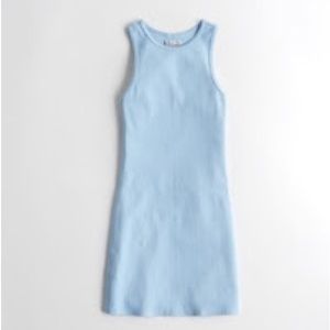 Hollister Knit Ribbed Blue Mini Dress Racerback